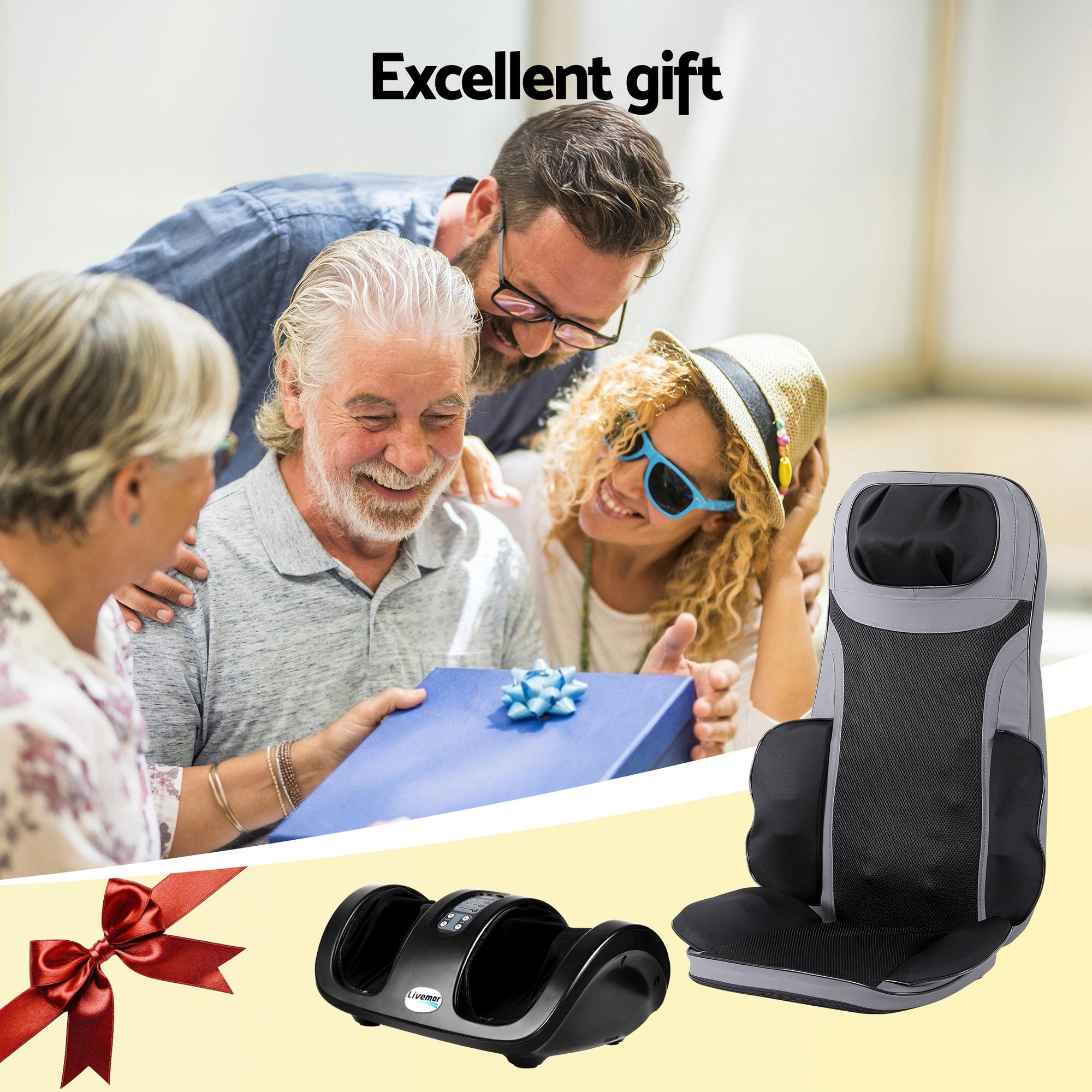 Heated Massage Seat with Foot Massager