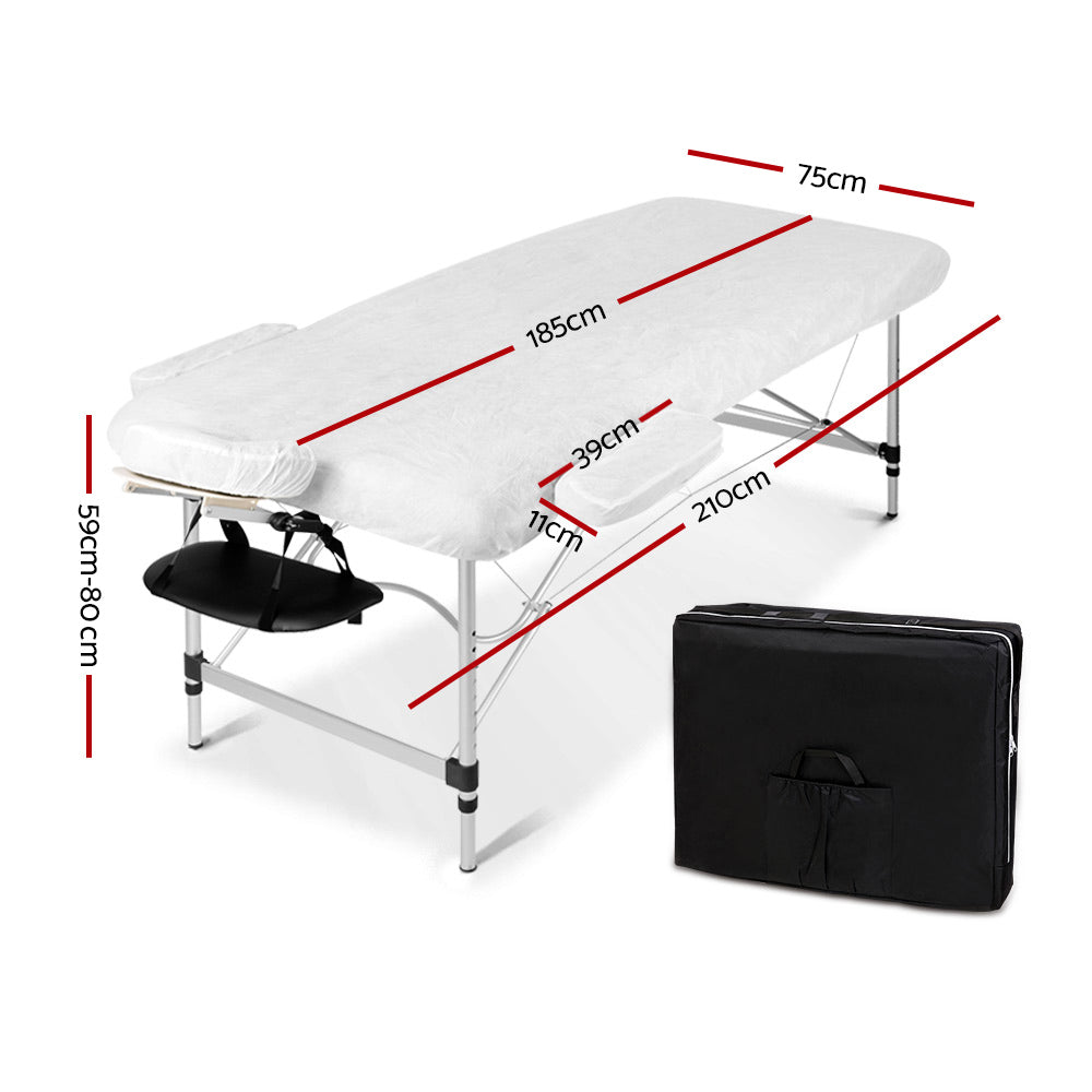 Portable Aluminium Massage Table – Black