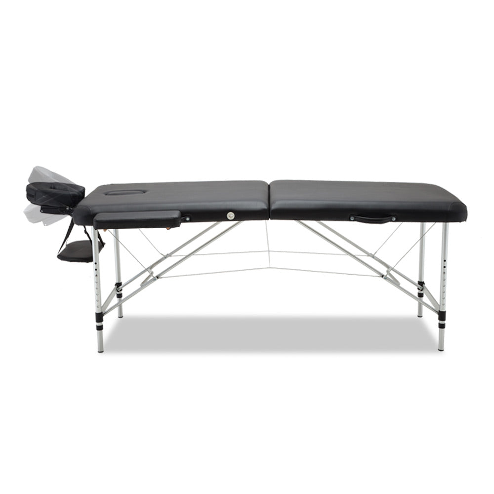 Portable Aluminium Massage Table – Black
