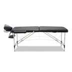 Portable Aluminium Massage Table – Black