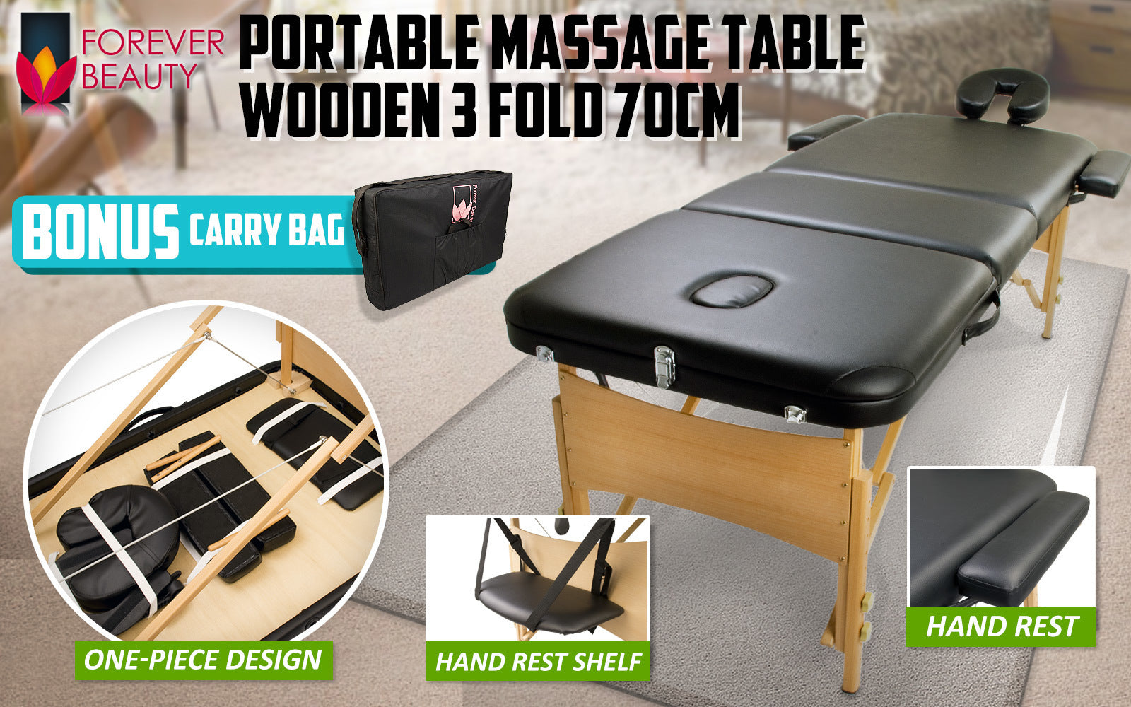 ProFold Massage Table – Black