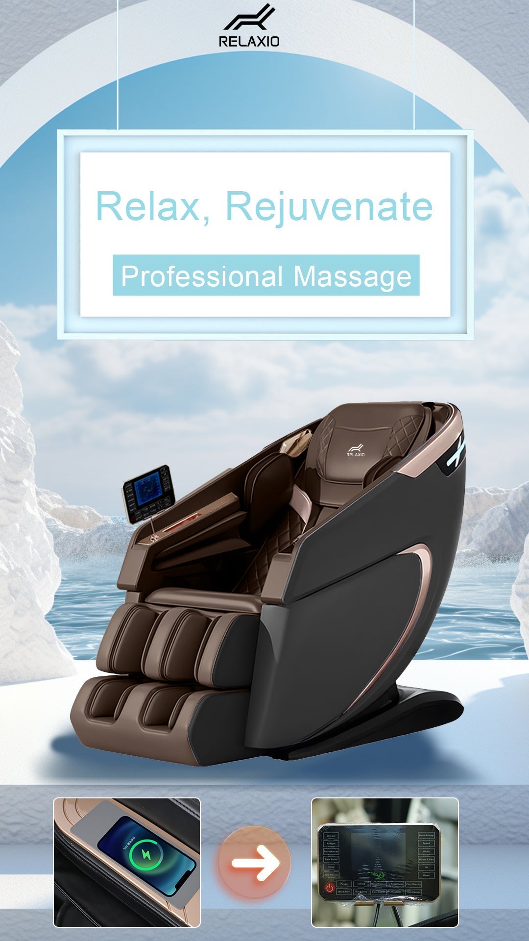 Zero-Gravity Massage Chair – Dark Grey